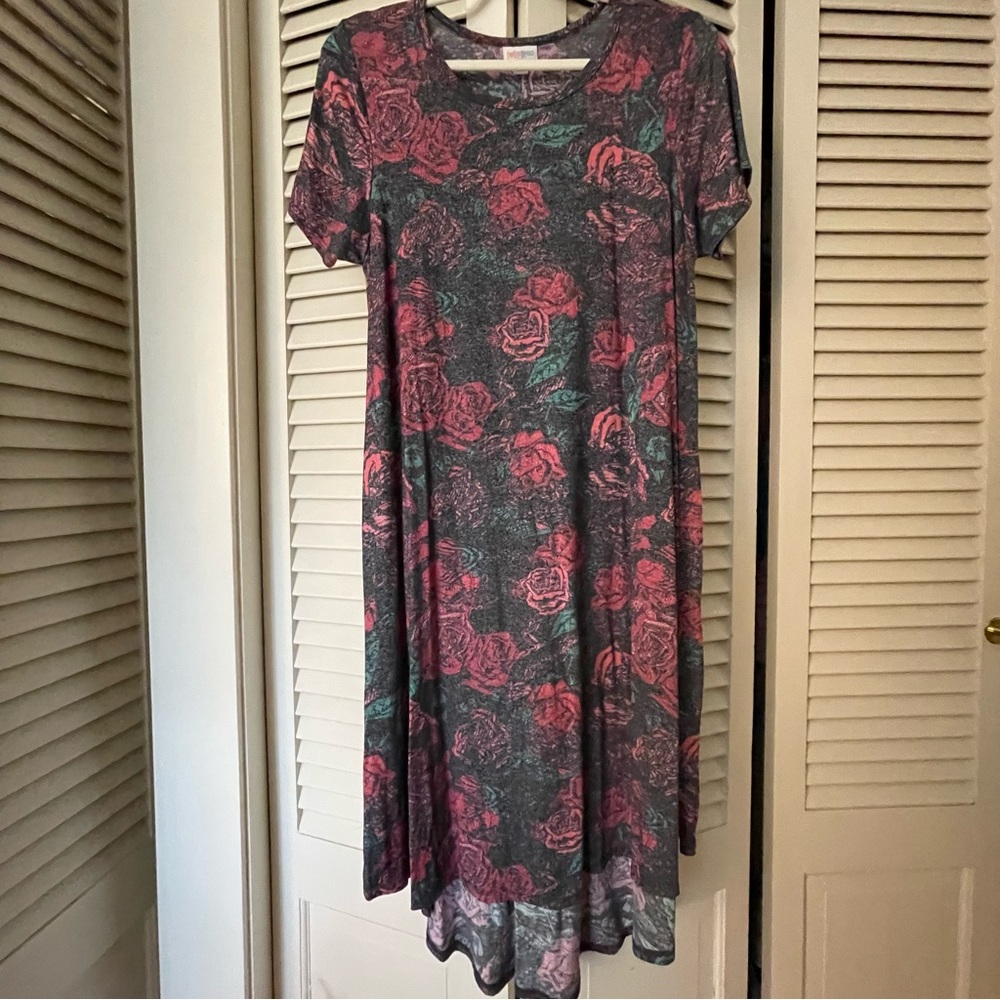 LuLaRoe Rose Print Carly Dress